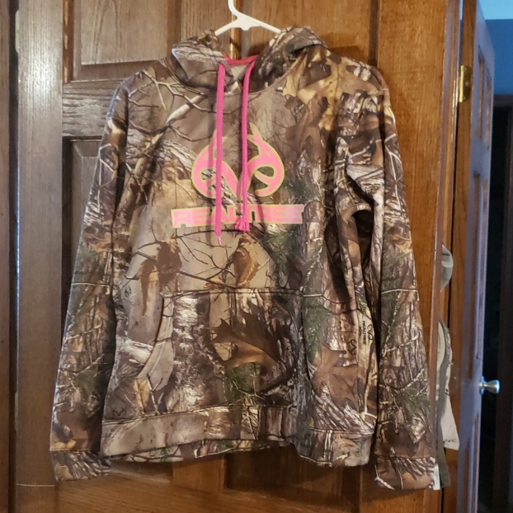Womens Pink RealTree Hooded Sweatshirt